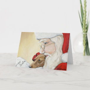Carte de Noël Art "Dachshund Request for Père Noël