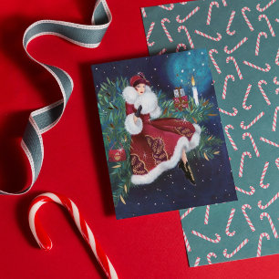 Carte de Noël Art déco retro vintage