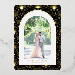 Carte de Noël Art déco Vintage céleste