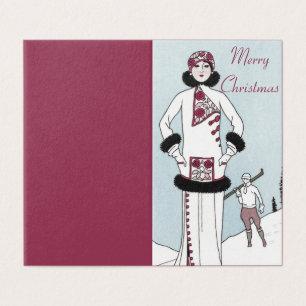 Carte de Noël Art Nouveau Snow Queen Joyeux Noël