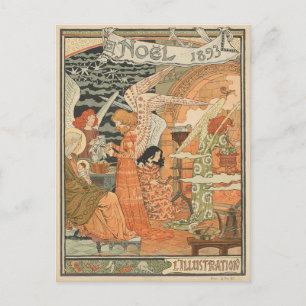 Carte de Noël Art Nouveau vintage