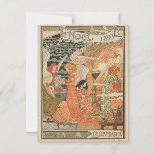 Carte de Noël Art Nouveau vintage