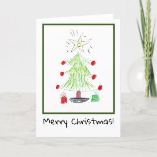 Carte de Noël - Art pour enfants - Arbre de Noël