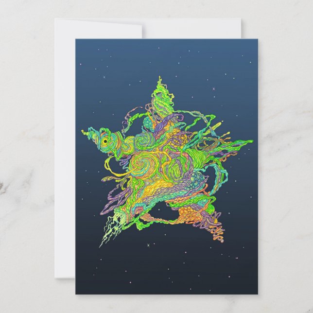 Carte de Noël artistique en forme d'étoile de Noël (Devant)