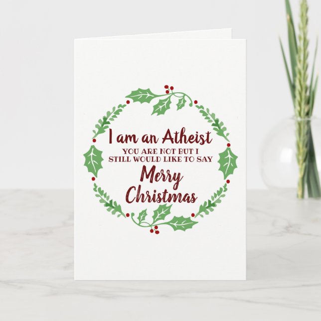 Carte de Noël athée heureuse (Devant)