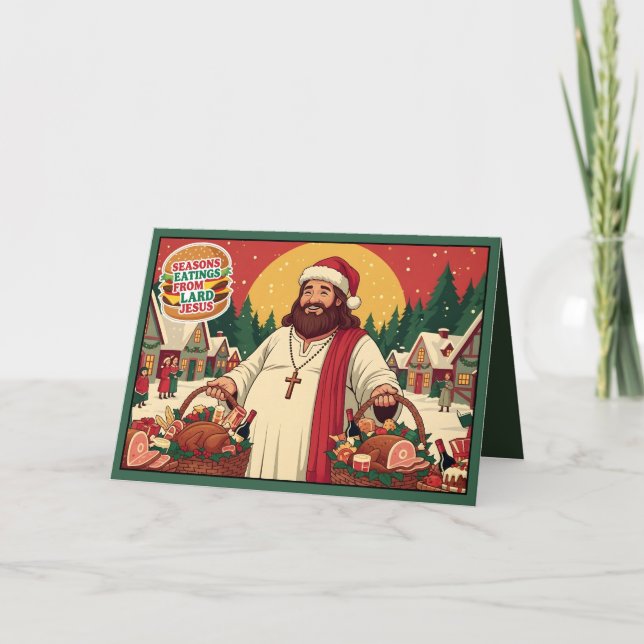 Carte de Noël athée pour les athées non régimeurs. (Devant)