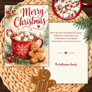 Carte de Noël au cacao chaud et pain d'épice
