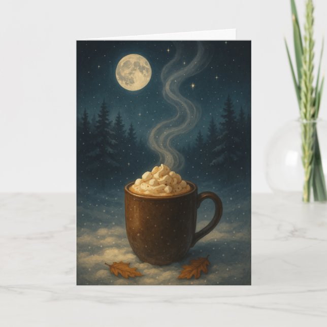 Carte de Noël au cacao chaud - Salutation de vacan (Devant)