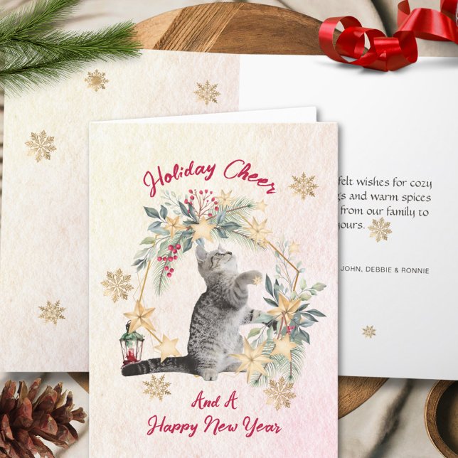Carte de Noël au chat à l'aquarelle – Création de  (Créateur téléchargé)