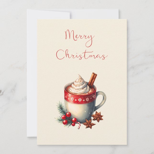 Carte de Noël au Chocolat Chaud  (Devant)