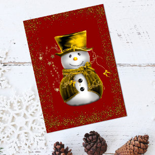 Carte de Noël au flocon de neige en velours doré s