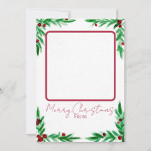 Carte de Noël au houx