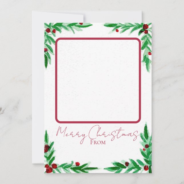 Carte de Noël au houx (Devant)
