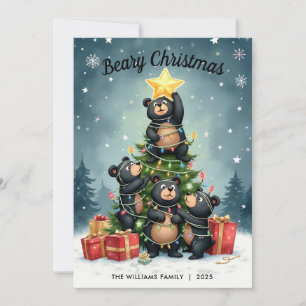 Carte de Noël au nom de la famille de l'arbre de N