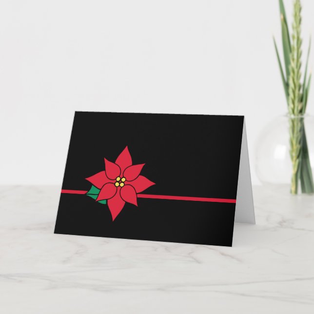 Carte de Noël au poinsettia (Devant)