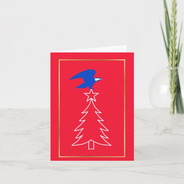 Carte de Noël au pygargue à tête blanche (Devant)