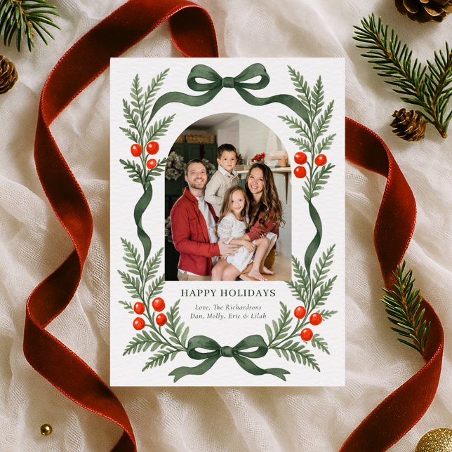 Carte de Noël au ruban vert festif (Créateur téléchargé)