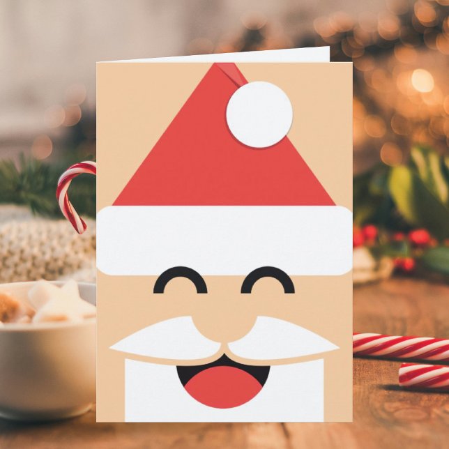 Carte de Noël au visage de Père Noël plissé (Créateur téléchargé)