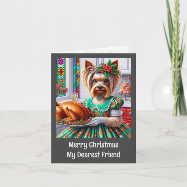 Carte de Noël | Australian Silky Terrier Dog Xmas (Devant)