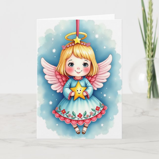 Carte de Noël aux anges (Devant)