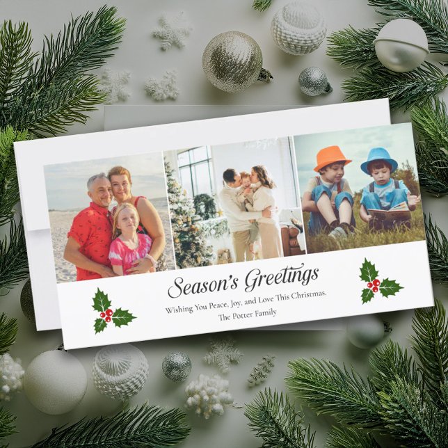 Carte de Noël aux baies vertes et rouges (Créateur téléchargé)