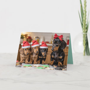 Carte de Noël aux biscuits de Noël pour Teckel