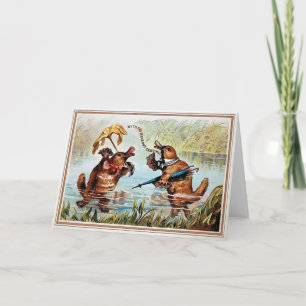 Carte de Noël aux canards victoriens