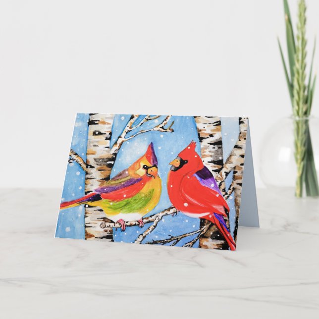 Carte de Noël aux cardinaux de Noël (Devant)