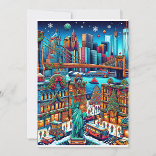 Carte de Noël aux lumières festives de New York