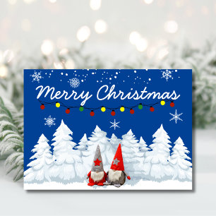 Carte de Noël aux lutins de Noël dans les bois enn
