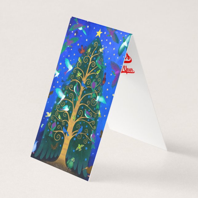 Carte de Noël aux oiseaux de Nouvelle-Zélande (Front)