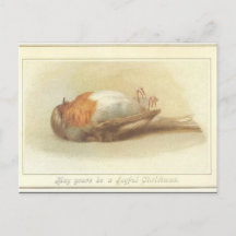 Carte de Noël aux oiseaux morts