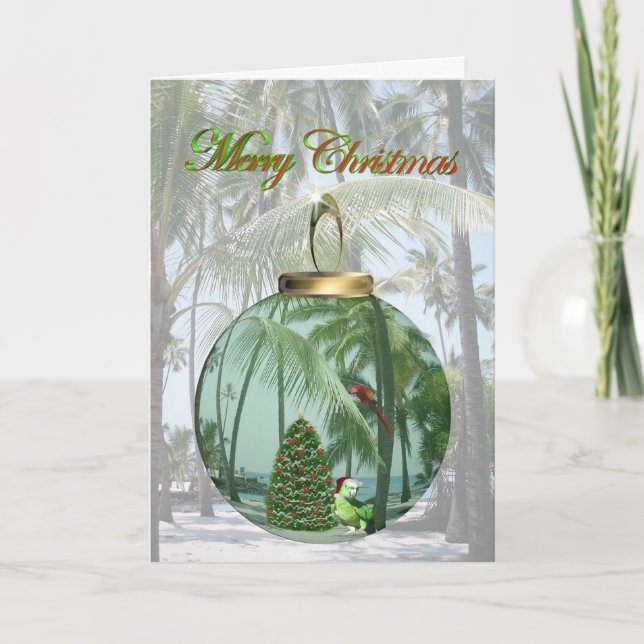 Carte de Noël aux oiseaux tropicaux (Devant)