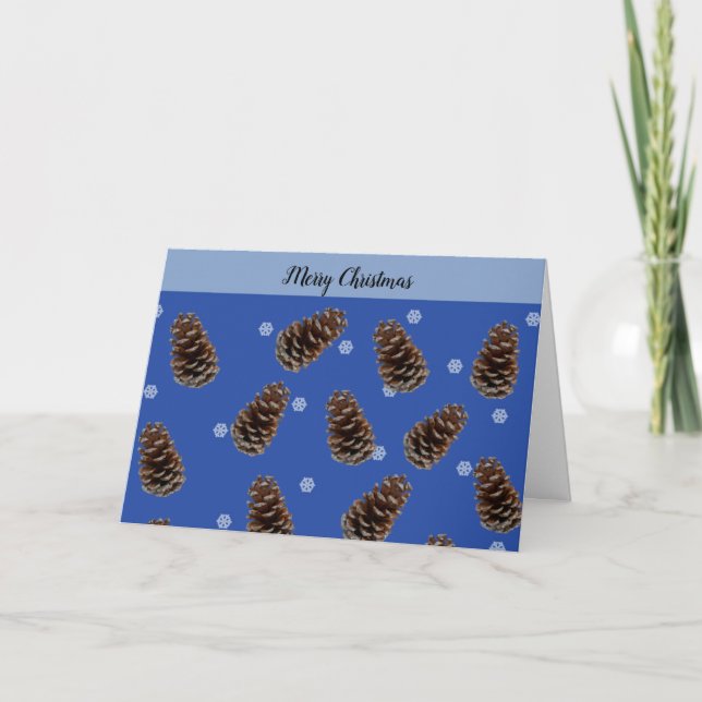 Carte de Noël aux pommes de pin naturelles (Devant)