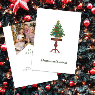 Carte de Noël avec arbre de Noël sur table latéral