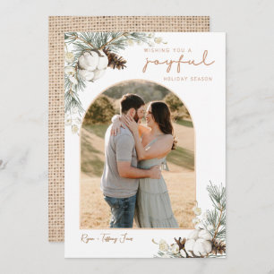 Carte de Noël avec Arc Photo Spruce & Pine Cones