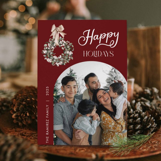 Carte de Noël avec Arche Joyeuses Fêtes Photo (Happy Holiday Arch Photo Greeting Card)