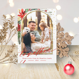 Carte de Noël avec arche pour photo de famille