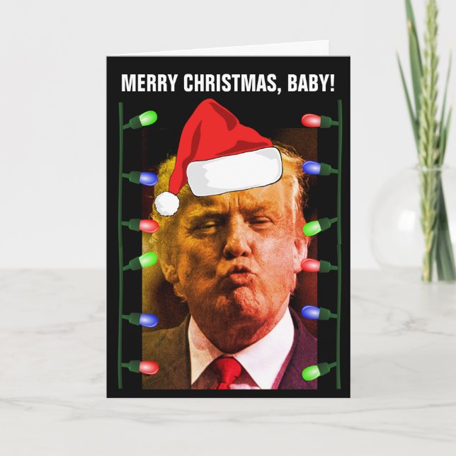 CARTE DE NOËL AVEC BAISER DE DONALD TRUMP (Devant)