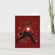 carte de noël avec bigfoot et père Noël