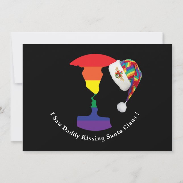 Carte de Noël avec bisou gay (Devant)