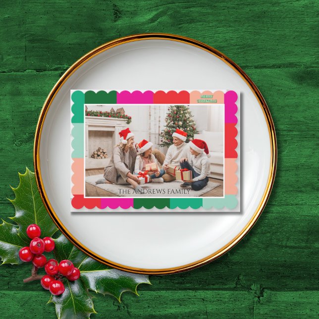 Carte de Noël avec bloc de couleur pour photo (Créateur téléchargé)