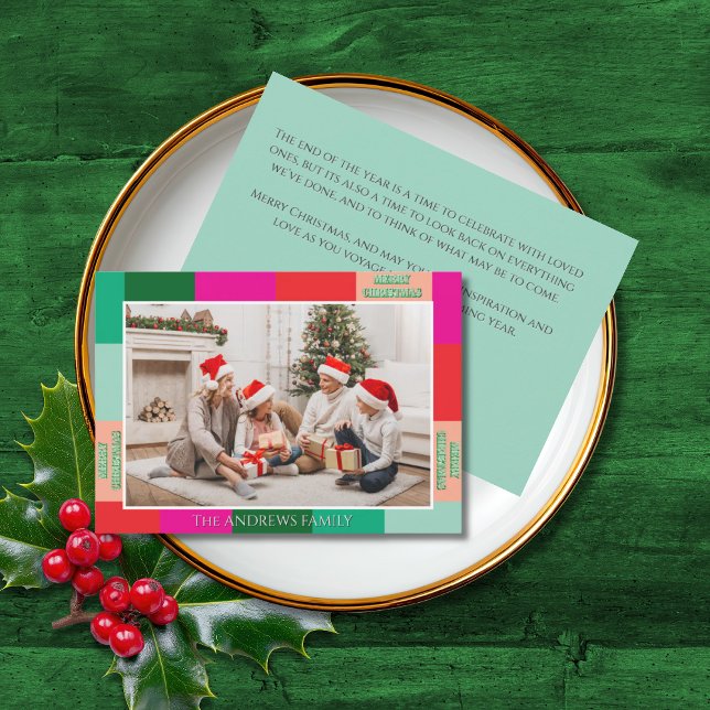 Carte de Noël avec bloc de couleur pour photo (Créateur téléchargé)