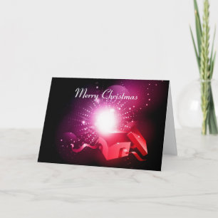 Carte de Noël avec boîte cadeau ouverte