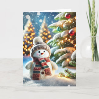 Carte de Noël avec bonhomme de neige