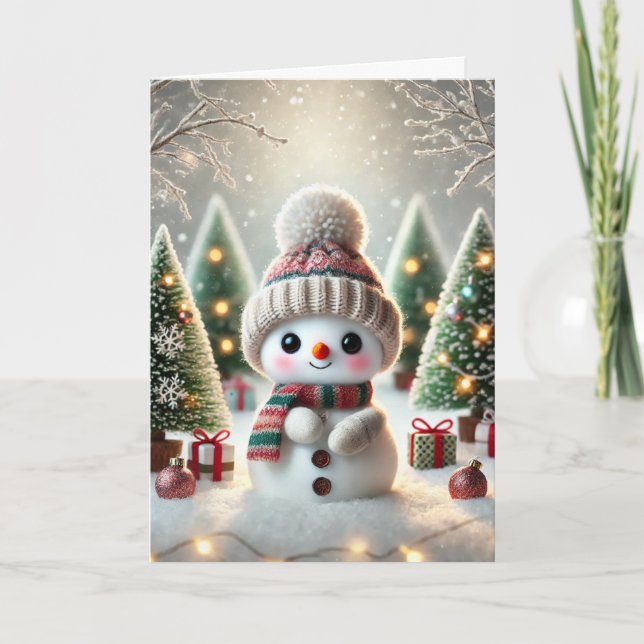 Carte de Noël avec bonhomme de neige (Devant)