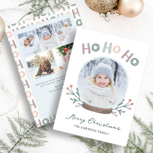 Carte de Noël avec boule à neige photo