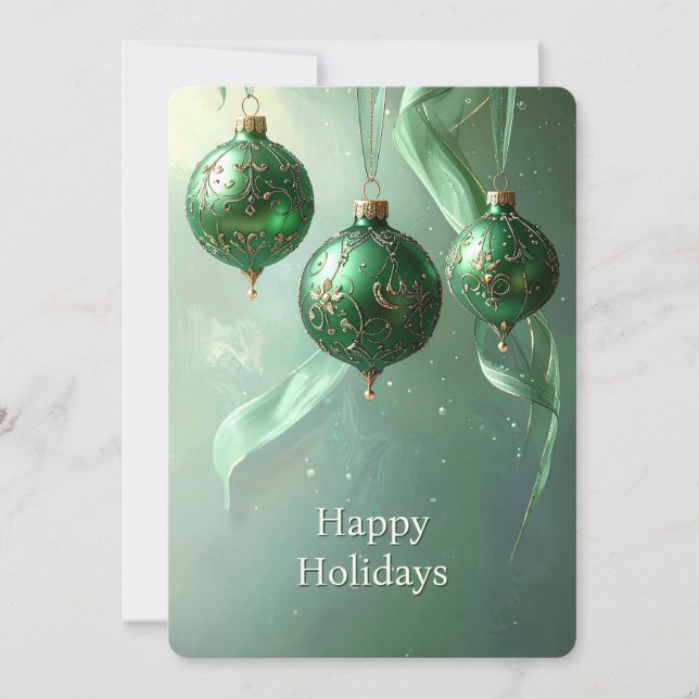 Carte de Noël avec boule verte (Devant)