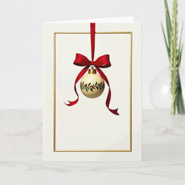 Carte de Noël avec cadre en houx (Devant)