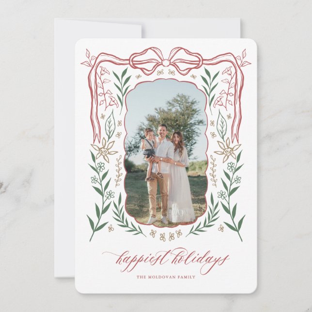 Carte de Noël avec cadre en ruban (Devant)